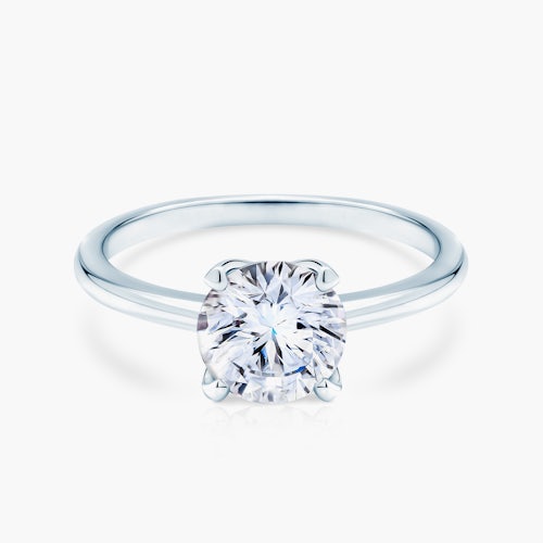 Pierścionek zaręczynowy SAVICKI: białe złoto, biały szafir